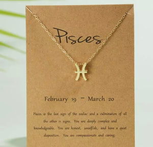 Pisces zodiac necklace