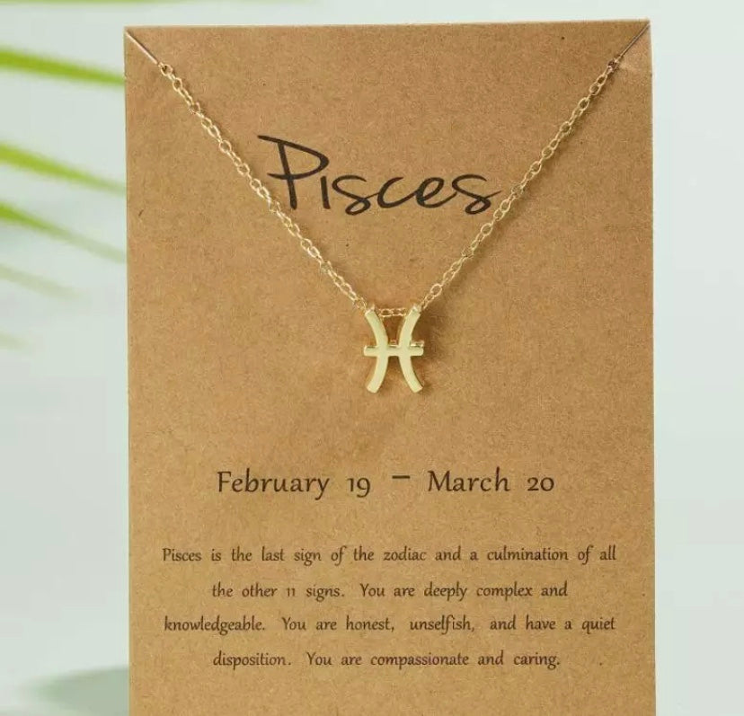 Pisces zodiac necklace