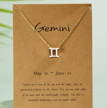 Load image into Gallery viewer, Gemini Zodiac necklace
